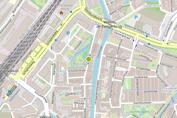 Ambulance-melding op Maredijk, Leiden op 18 juni, kaart-overzicht