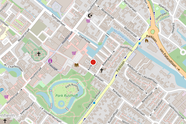Brandweer-melding op Kerklaan, Sassenheim op 19 juni, kaart-overzicht