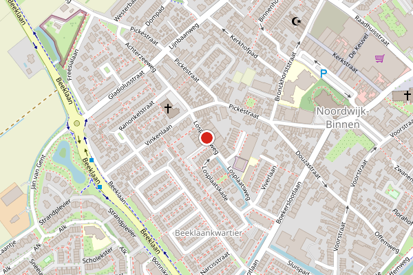 Brandweer-melding op Losplaatsweg, Noordwijk op 19 juni, kaart-overzicht