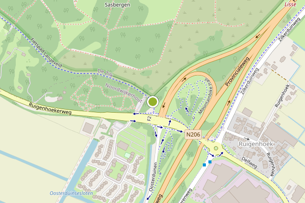 Ambulance-melding op Fietspad Langeveld, Noordwijk op 18 juni, kaart-overzicht