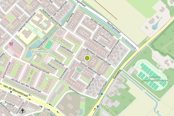 Ambulance-melding op Groeneveld, Noordwijk op 18 juni, kaart-overzicht