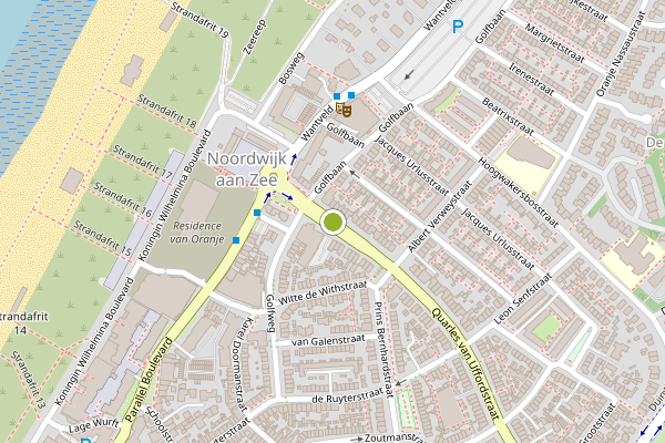 Ambulance-melding op Quarles van Uffordstraat, Noordwijk op 18 juni, kaart-overzicht