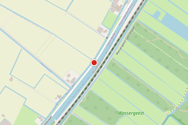 Brandweer-melding op Leidsevaart, Noordwijkerhout op 19 juni, kaart-overzicht