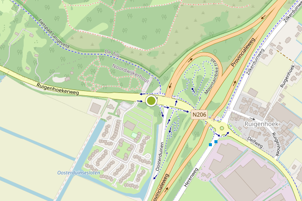 Ambulance-melding op Ruigenhoekerweg, Noordwijkerhout op 18 juni, kaart-overzicht