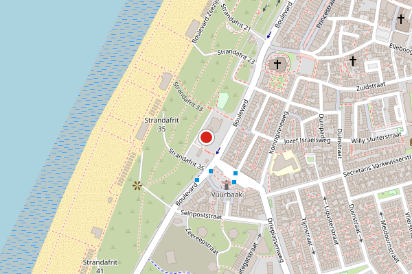 Brandweer-melding op Cleijn Duinplein, Katwijk op 19 juni, kaart-overzicht