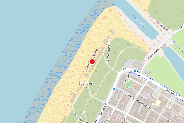 Brandweer-melding op Boulevard Zeezijde, Katwijk op 19 juni, kaart-overzicht