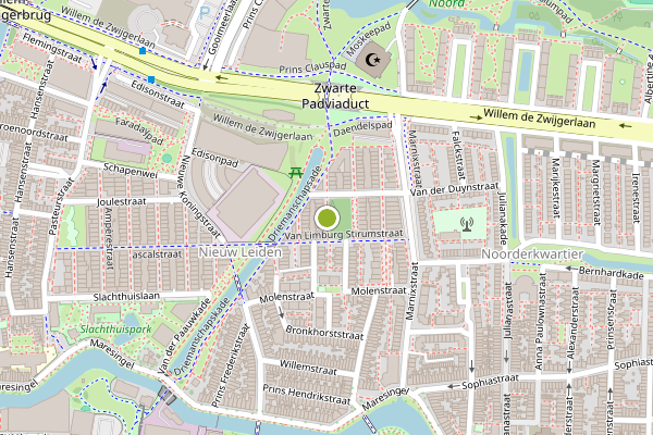 Ambulance-melding op Jonas Daniël Meijerstraat, Leiden op 20 juni, kaart-overzicht