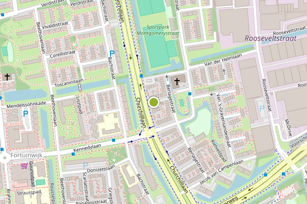 Ambulance-melding op Zocherstraat, Leiden op 19 juni, kaart-overzicht