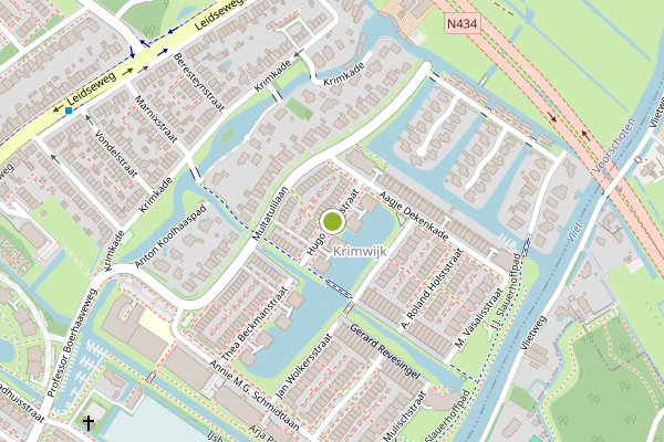 Ambulance-melding op Hugo Clausstraat, Voorschoten op 20 juni, kaart-overzicht