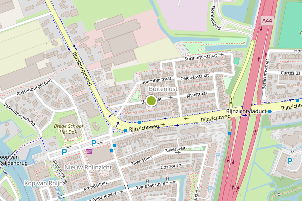 Ambulance-melding op Balistraat, Oegstgeest op 20 juni, kaart-overzicht