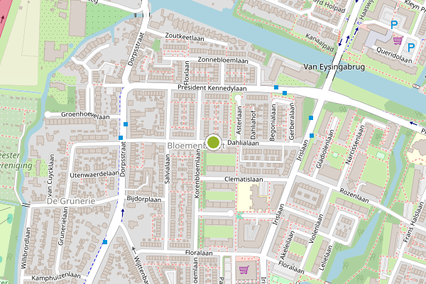 Ambulance-melding op Dahlialaan, Oegstgeest op 19 juni, kaart-overzicht