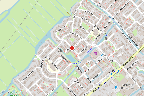 Brandweer-melding op Tilbury, Sassenheim op 19 juni, kaart-overzicht