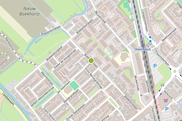 Ambulance-melding op Boekhorstlaan, Voorhout op 19 juni, kaart-overzicht