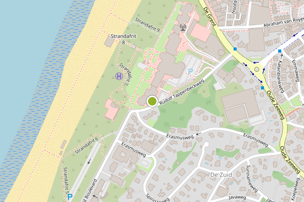Ambulance-melding op Maritima, Noordwijk op 20 juni, kaart-overzicht