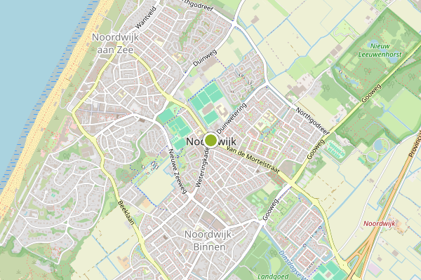 Ambulance-melding op Gooweg van Berckelweg, Noordwijk op 19 juni, kaart-overzicht