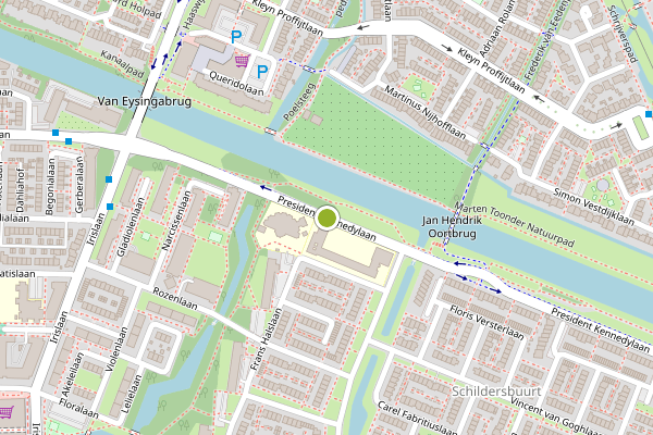 Ambulance-melding op President Kennedylaan, Oegstgeest op 20 juni, kaart-overzicht