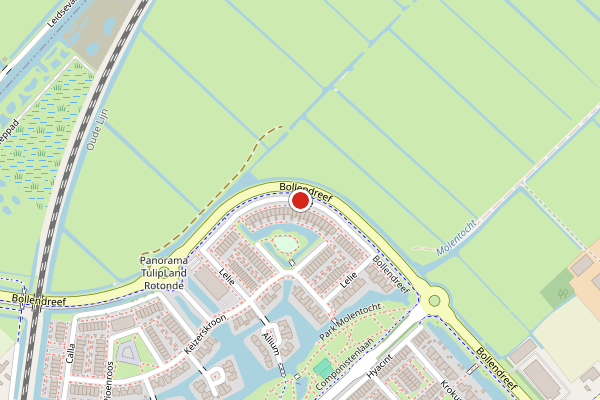 Brandweer-melding op Lelie, Voorhout op 21 juni, kaart-overzicht