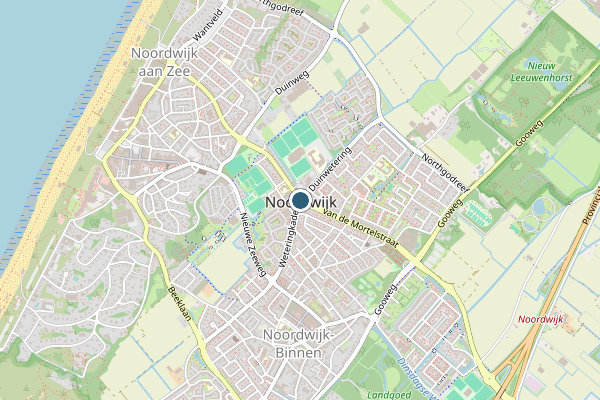 Politie-melding op Clusiusweg van de Mortelstraat, Noordwijk op 21 juni, kaart-overzicht