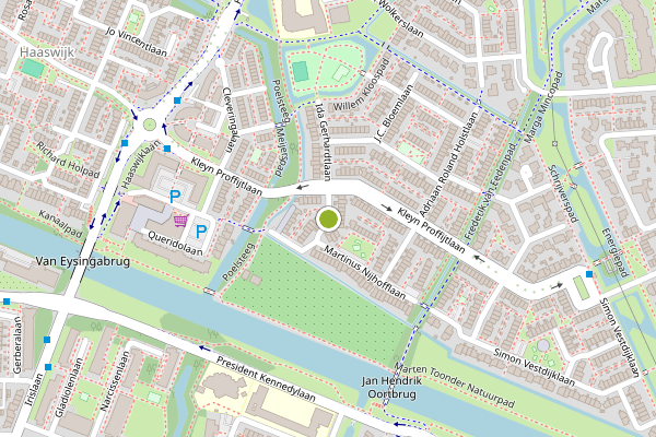 Ambulance-melding op Willem de Merodelaan, Oegstgeest op 21 juni, kaart-overzicht