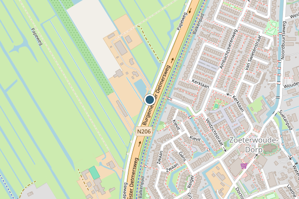 Politie-melding op Papeweg, Zoeterwoude op 22 juni, kaart-overzicht