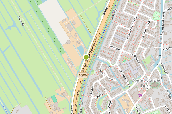 Ambulance-melding op Papeweg, Zoeterwoude op 22 juni, kaart-overzicht