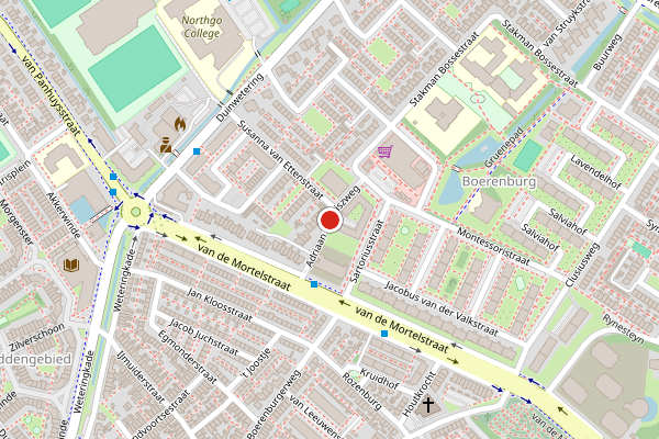 Brandweer-melding op Adriaan Mouriszweg, Noordwijk op 22 juni, kaart-overzicht