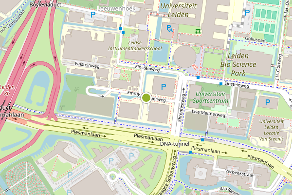 Ambulance-melding op Emmy Noetherweg, Leiden op 22 juni, kaart-overzicht