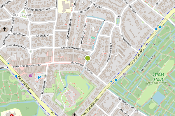 Ambulance-melding op Spaargarenstraat, Oegstgeest op 22 juni, kaart-overzicht
