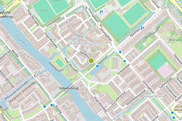 Ambulance-melding op Gandhistraat, Leiden op 23 juni, kaart-overzicht