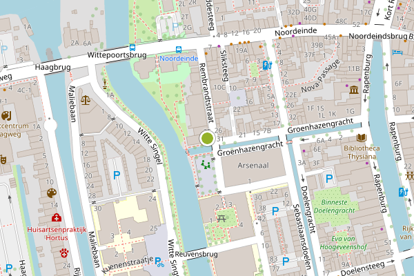 Ambulance-melding op Rembrandtstraat, Leiden op 23 juni, kaart-overzicht