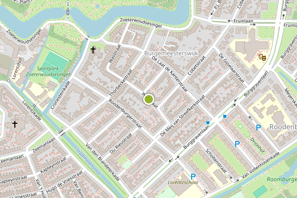 Ambulance-melding op Wasstraat, Leiden op 23 juni, kaart-overzicht