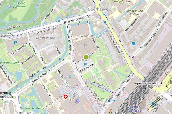 Ambulance-melding op Heurniusstraat, Leiden op 23 juni, kaart-overzicht