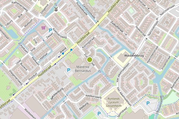 Ambulance-melding op Zuiderstraat, Sassenheim op 24 juni, kaart-overzicht