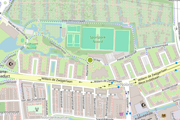 Ambulance-melding op Albertine Agnesstraat, Leiden op 23 juni, kaart-overzicht