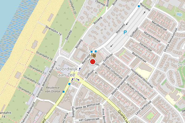 Brandweer-melding op Golfbaan, Noordwijk op 24 juni, kaart-overzicht
