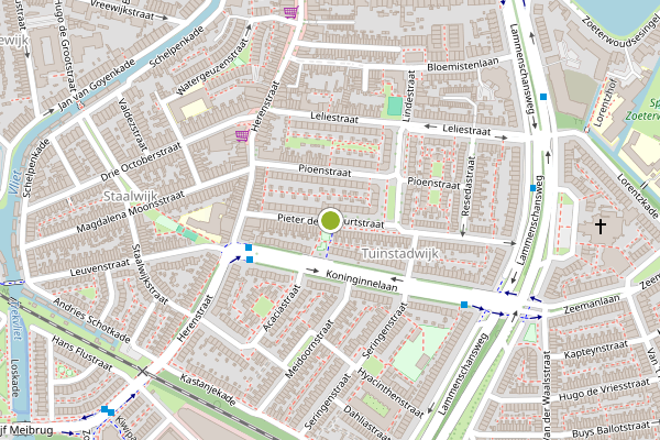 Ambulance-melding op Pieter de la Courtstraat, Leiden op 24 juni, kaart-overzicht