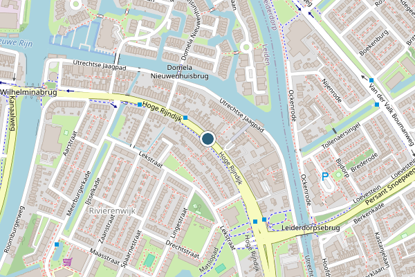 Politie-melding op Hoge Rijndijk, Leiden op 24 juni, kaart-overzicht