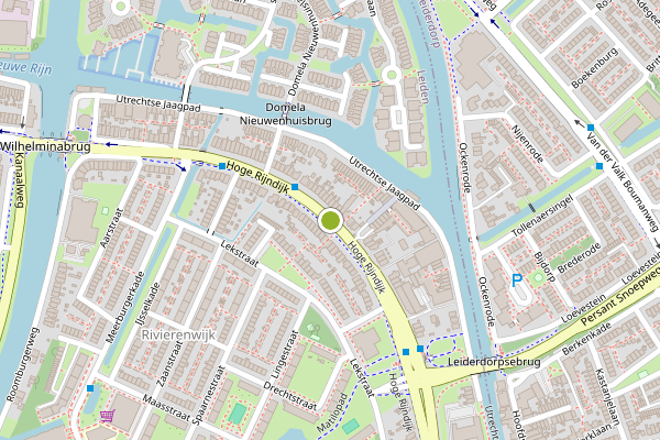 Ambulance-melding op Hoge Rijndijk, Leiden op 24 juni, kaart-overzicht