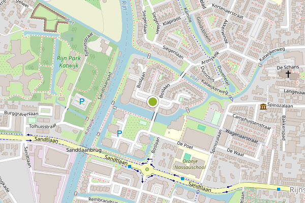 Ambulance-melding op Waterkers, Rijnsburg op 24 juni, kaart-overzicht