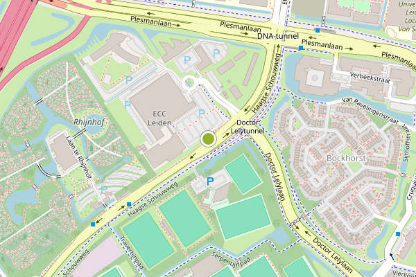 Ambulance-melding op Haagse Schouwweg, Leiden op 24 juni, kaart-overzicht