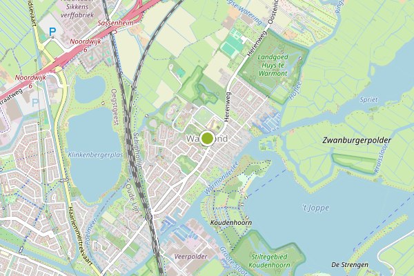 Ambulance-melding op Koudenhoorn coazy, Warmond op 24 juni, kaart-overzicht
