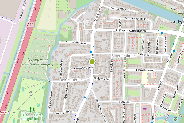 Ambulance-melding op Dorpsstraat, Oegstgeest op 25 juni, kaart-overzicht