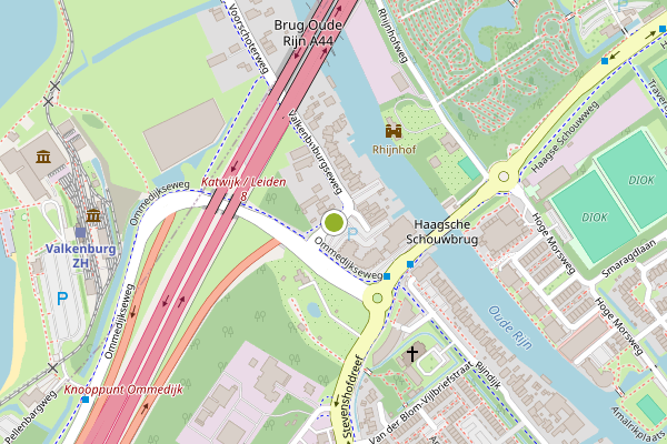 Ambulance-melding op Valkenburgseweg, Leiden op 25 juni, kaart-overzicht