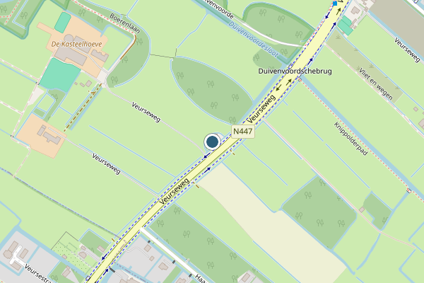 Politie-melding op Veurseweg, Voorschoten op 25 juni, kaart-overzicht