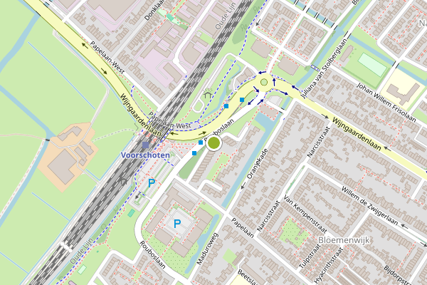 Ambulance-melding op John F. Kennedyplantsoen, Voorschoten op 25 juni, kaart-overzicht