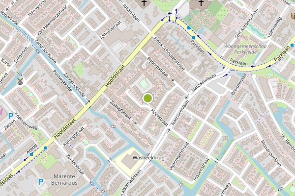 Ambulance-melding op Hoekstraat, Sassenheim op 25 juni, kaart-overzicht