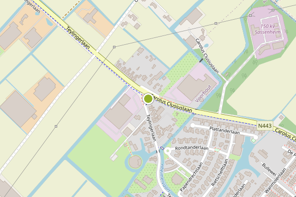 Ambulance-melding op Teylingerlaan, Voorhout op 25 juni, kaart-overzicht
