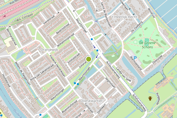 Ambulance-melding op Julianastraat, Leiderdorp op 25 juni, kaart-overzicht