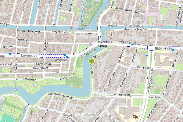 Ambulance-melding op Zoeterwoudsesingel, Leiden op 25 juni, kaart-overzicht
