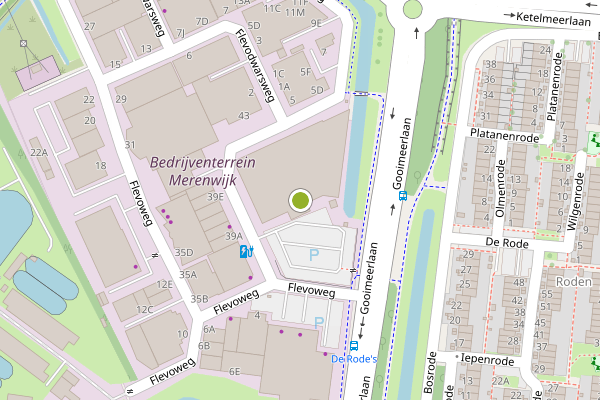 Ambulance-melding op Flevoweg, Leiden op 25 juni, kaart-overzicht